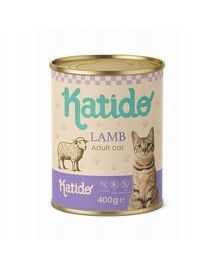 KATIDO Adult Cat Lamb 400 g agnello con olio di salmone per gatti