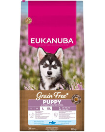 EUKANUBA Grain Free Puppy Large Ocean Fish 12 kg cibo secco senza cereali con pesce per cuccioli di razze grandi