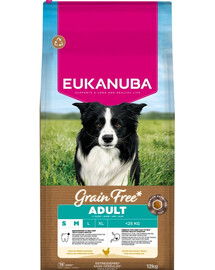 EUKANUBA Grain Free Adult Small Medium Chicken 12 kg cibo secco senza cereali con pollo per cani di piccola e media taglia