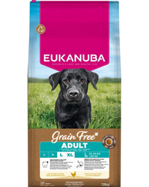 EUKANUBA Grain Free Adult Large Chicken 12 kg cibo secco senza cereali con pollo per cani di taglia grande