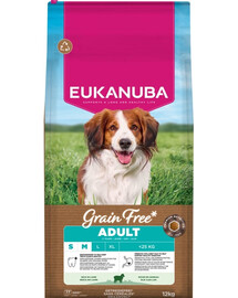 EUKANUBA Grain Free Adult Small Medium Lamb 12 kg cibo secco senza cereali con agnello per cani di piccola e media taglia
