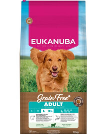 Grain Free EUKANUBA Grain Free Adult Large Lamb 12 kg cibo secco senza cereali con agnello per cani di taglia grandeAdult Large Lamb 12 kg bezzbóżowa karma dla psów dużych ras z jagnięciną