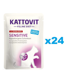 KATTOVIT Feline Diet Sensitive Pollo e anatra 24 x 85 g
