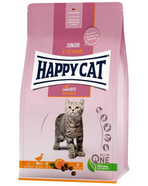 HAPPY CAT Junior Farm Duck Anatra 4 kg senza cereali croccante cibo per gattini