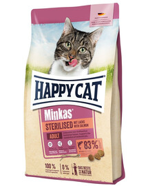 HAPPY CAT Minkas Sterilised Lachs Salmone 10 kg cibo secco per gatti sterilizzati