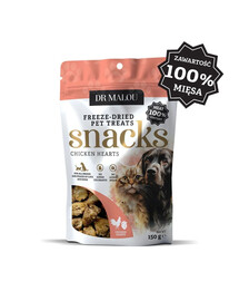 DR MALOU 100% cuori di pollo liofilizzati 150g snack per cani e gatti