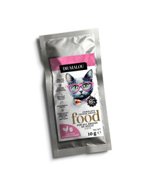 DR MALOU Cibo liofilizzato Pollo con cuori di pollo 10 g cibo secco per gatti