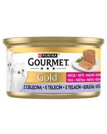 GOURMET Gold Kitten Mus con manzo 85g cibo umido per gattini
