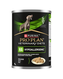 PURINA PRO PLAN Veterinary Diets Canine HA Hypoallergenic 400g per intolleranze alimentari, cibo umido per cani adulti e cuccioli