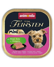 ANIMONDA Vom Feinsten Mini con manzo, anatra e origano 100g cibo umido per cani di piccola taglia