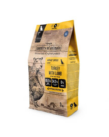 COUNTRY OF ANIMALS Dog Turkey with Lamb M 2 kg tacchino con agnello, cibo secco per cani