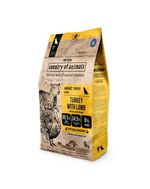 COUNTRY OF ANIMALS Dog Turkey with Lamb M 9 kg tacchino con agnello, cibo secco per cani