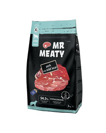 MR MEATY Dog Pork with Wild Boar XL 3 kg carne di maiale con cinghiale, cibo secco per cani