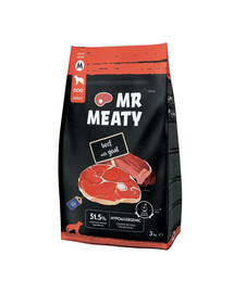MR MEATY Dog Beef with Goat M 3 kg manzo con capra, cibo secco per cani