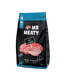 MR MEATY Puppies Veal with Quail L 3 kg vitello con quaglia, cibo secco per cuccioli