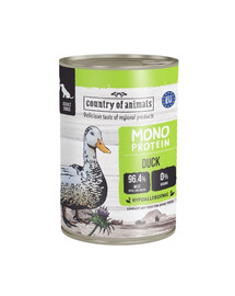 COUNTRY OF ANIMALS Dog Monoprotein Duck 400g anatra, cibo umido per cani