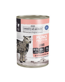 COUNTRY OF ANIMALS Cat Monoprotein Lamb 400g agnello, cibo umido per gatti
