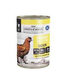 COUNTRY OF ANIMALS Cat Monoprotein Chicken 400g pollo, cibo umido per gatti