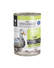 COUNTRY OF ANIMALS Cat Monoprotein Duck 400g anatra, cibo umido per gatti
