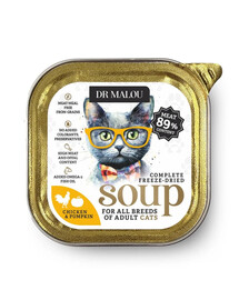 DR MALOU Zuppa liofilizzata Pollo con zucca 12g cibo umido per gatti