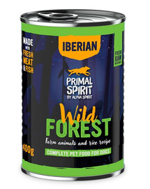 PRIMAL SPIRIT Iberian Wild Forest cibo umido per cani 400g