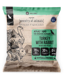 COUNTRY OF ANIMALS Turkey with Rabbit M 50g indyk z królikiem, sucha karma dla psów