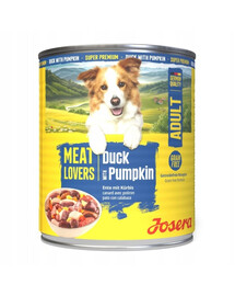 JOSERA Meat Lovers Menu Duck and Pumpkin 800 g anatra e zucca, cibo umido per cani