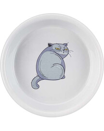Miska ceramiczna dla kota z kocim motywem 0,25l/13cm
