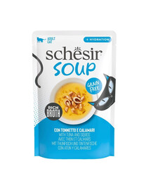 SCHESIR Soup Tonnetto con calamari 40 g zuppa complementare per gatti