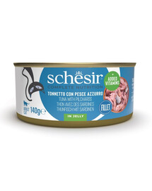 SCHESIR Tonno con sardine in gelatina 140 g cibo umido per gatti