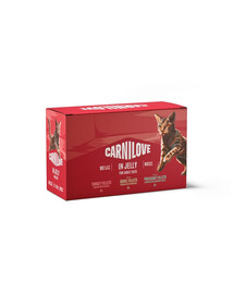 CARNILOVE Cat Pouch Jelly Multipack 12x85 g set di filetti in gelatina per gatti adulti