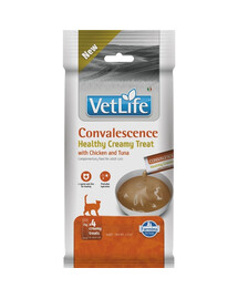 FARMINA Vet Life Cat Convalescence Creamy 60 g con pollo e tonno, prelibatezza cremosa per gatti che supporta la convalescenza