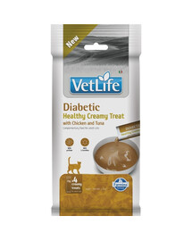 FARMINA Vet Life Cat Diabetic Creamy 60 g con pollo e tonno, prelibatezza cremosa per gatti diabetici