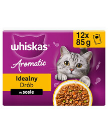 WHISKAS Aromatic Adult Pollo Ideale in salsa 12 x 85 g cibo umido per gatti adulti