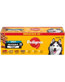 PEDIGREE Adult Protein+ in Gelatina, 40 x 85 g cibo umido per cani adulti
