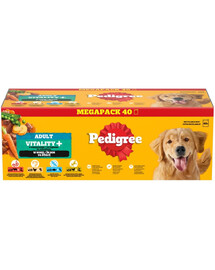 PEDIGREE Adult Vitality+ con Verdure in Salsa 40 x 85 g cibo umido per cani adulti