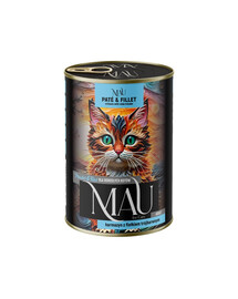 MAU Paté Filetto di scorfano con viola tricolore 400 g cibo umido per gatti
