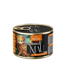 MAU Paté e Filetto Anatra con mango e rosa selvatica 185 g cibo umido per gattini