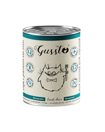 GUSSTO Fresh Deer 400 g cervo fresco, cibo umido monoproteico per gatti