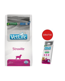 FARMINA Vet Life Struvite Dog 2 kg alimento per cani con malattie del tratto urinario + FARMINA Vet Life Dental Treat Struvite Medium/Maxi 100 g (7 pezzi) GRATIS!