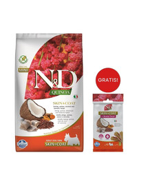 FARMINA N&D Quinoa Dog Skin & Coat Adult Mini aringa, cocco 2,5 kg (aringa e cocco) + FARMINA N&D Quinoa Dental Treat Skin Coat Herring Mini 60 g (7 pezzi) GRATIS!