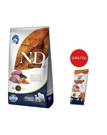 FARMINA N&D Brown Dog Adult Medium & Maxi Agnello, Spirulina, Carota 7 kg + FARMINA N&D Brown Dental Treat Coat Agnello Medium/Maxi 100 g (7 pezzi) GRATIS!