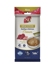 FARMINA N&D Quinoa Cat Digestion Cream Chicken and Tuna 60 g con pollo e tonno, prelibatezza cremosa per gatti con problemi di digestione