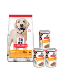 HILL'S Science Plan Canine Adult Light per cani di taglia grande al pollo 18 kg + 3 scatolette GRATIS
