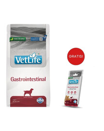 FARMINA Vet Life Gastrointestinal Dog 2kg mangime per cani con problemi digestivi + FARMINA Vet Life Dental Treat Gastrointestinal Medium/Maxi 100 g (7 pezzi) GRATIS!
