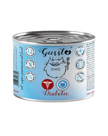 GUSSTO Vet Diabetic 200 g cibo umido per gatti affetti da diabete
