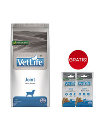 FARMINA Vet Life Dog Joint 12kg mangime per cani per articolazioni sane + 2 x FARMINA Vet Life Dental Treat Joint Mini 60 g (7 pezzi) GRATIS!