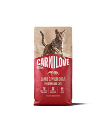 CARNILOVE Active Cat Lamb and Wild Boar Sterilised 6 kg agnello e cinghiale, per gatti sterilizzati