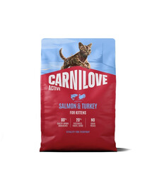 CARNILOVE Active Cat Salmon and Turkey for Kittens 2 kg salmone e tacchino, per gattini di tutte le razze