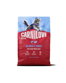 CARNILOVE Active Cat Salmon and Turkey Adult Large 2 kg salmone e tacchino, per gatti di grandi razze
